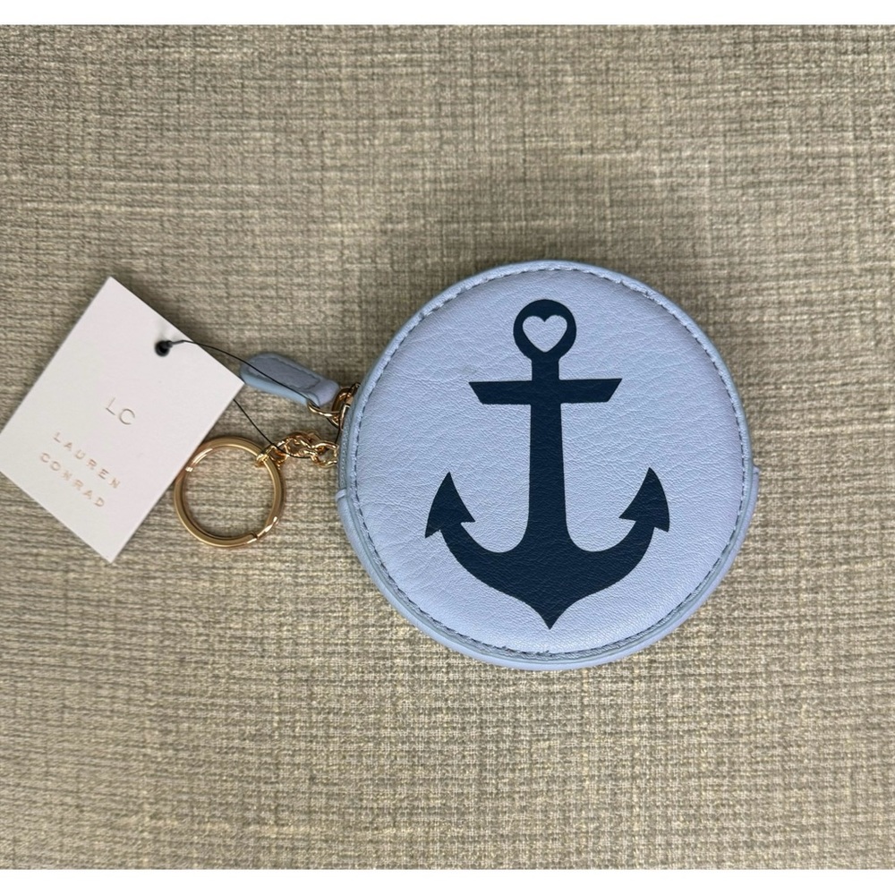 LC Lauren Conrad Blue Anchor Coin Purse